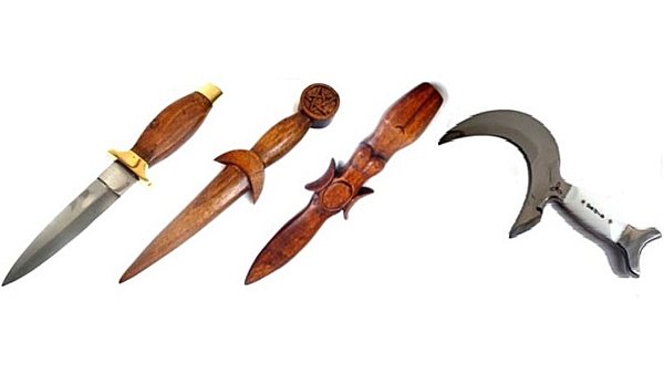 Wooden daggers and sickles