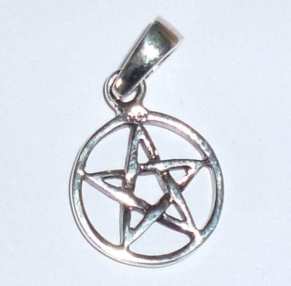 Pentagramm Amulett Anhänger Silber, 15 mm