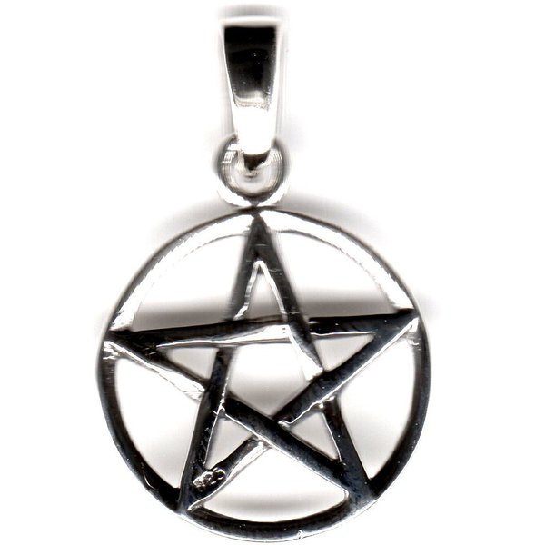 Pentagramm Amulett Anhänger Silber, 15 mm