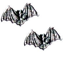 Bat Studs, Sterling Silver