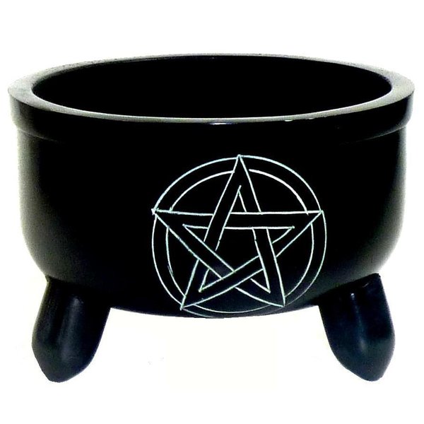 Witches Kettle with pentagram, soapstone