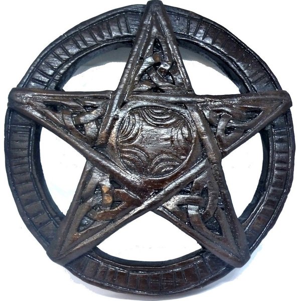 Pentagramm Holz, geschnitzt, klein