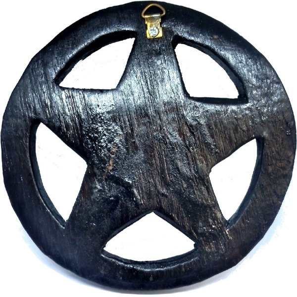 Pentagramm Holz, geschnitzt, klein