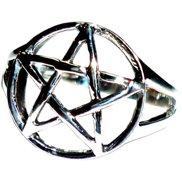 Esoterik Ringe, Pentagramm Silber