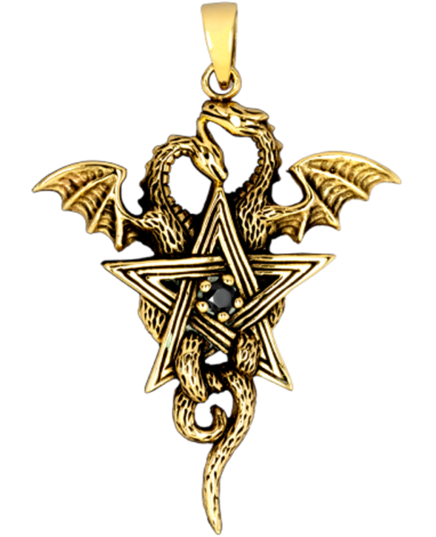 Pentagramm mit Drachen Bronze