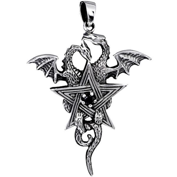 Pentagramm mit Drachen 925 Silber