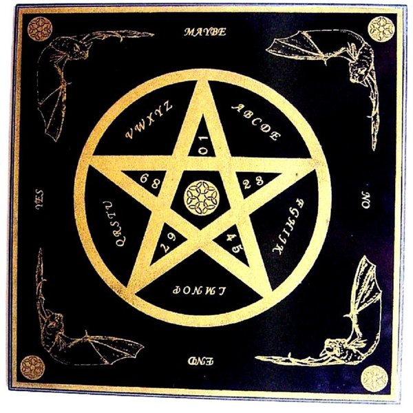 Witch Board with Pentagram & Bats
