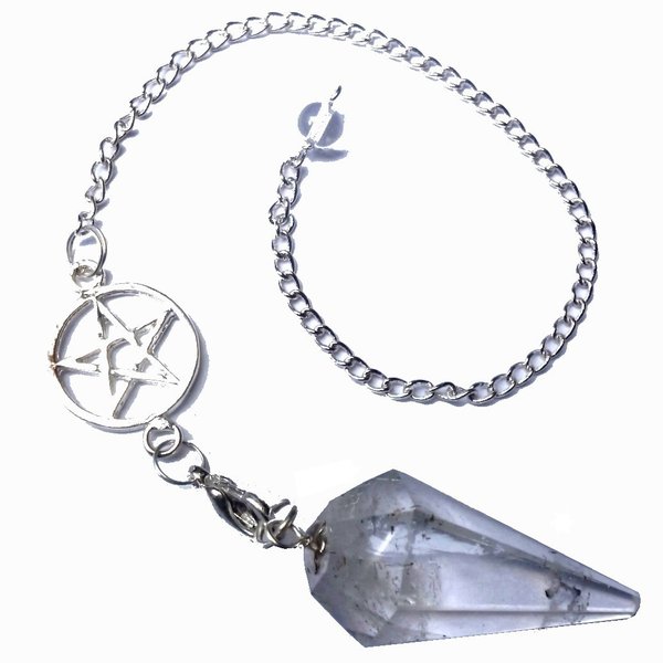Pendulum Rock Crystal with Pentagram chain