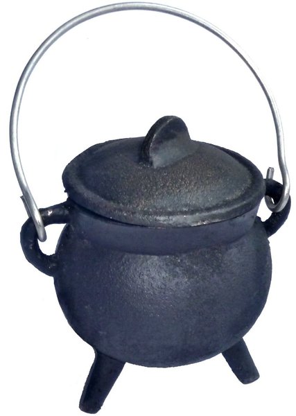 Witches cauldron with cover, small