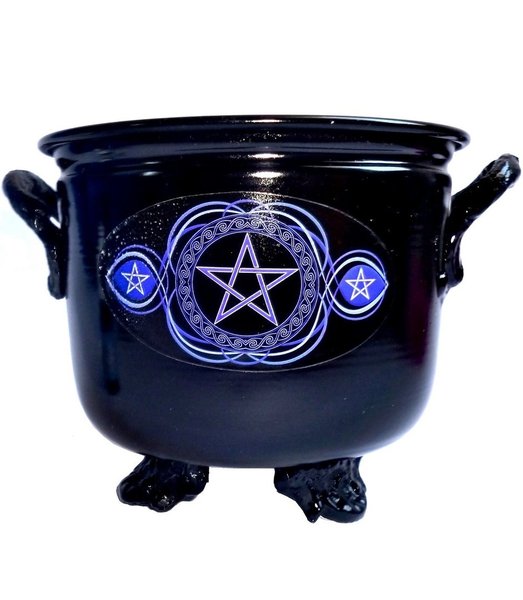 Witches cauldron with pentagram