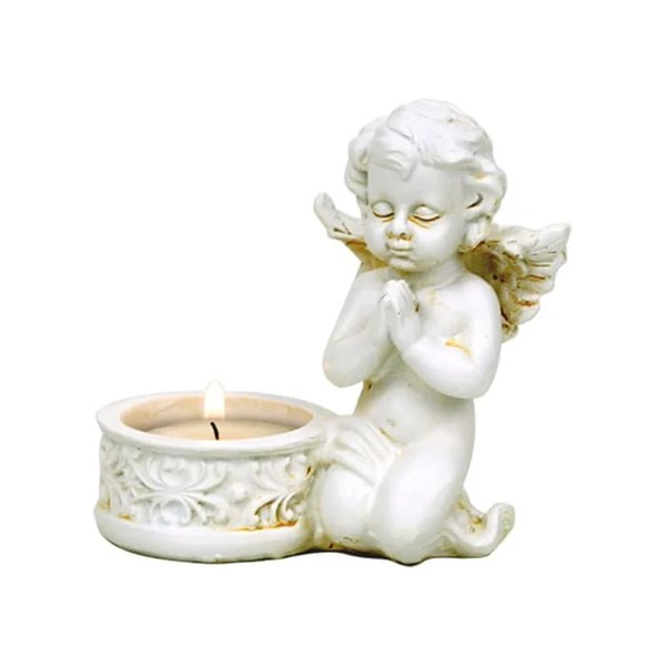 Two Angels with Tealight Holder