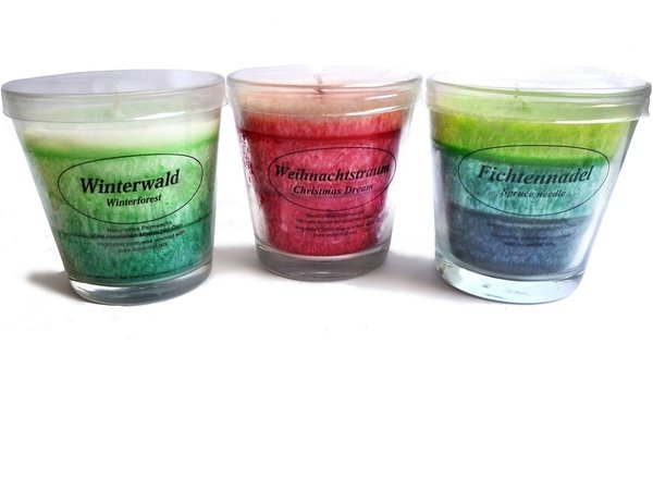 Scented candles in glass