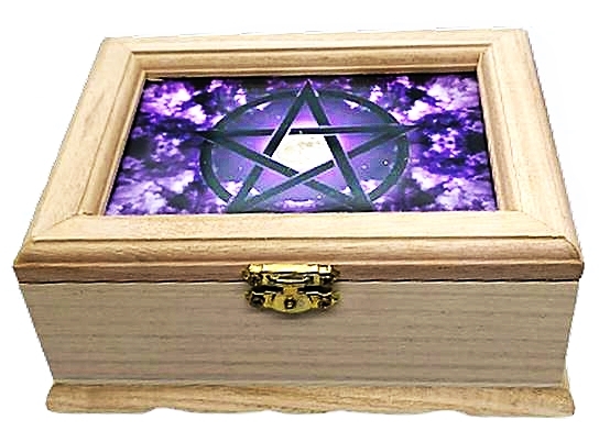 Box with symbol under glass